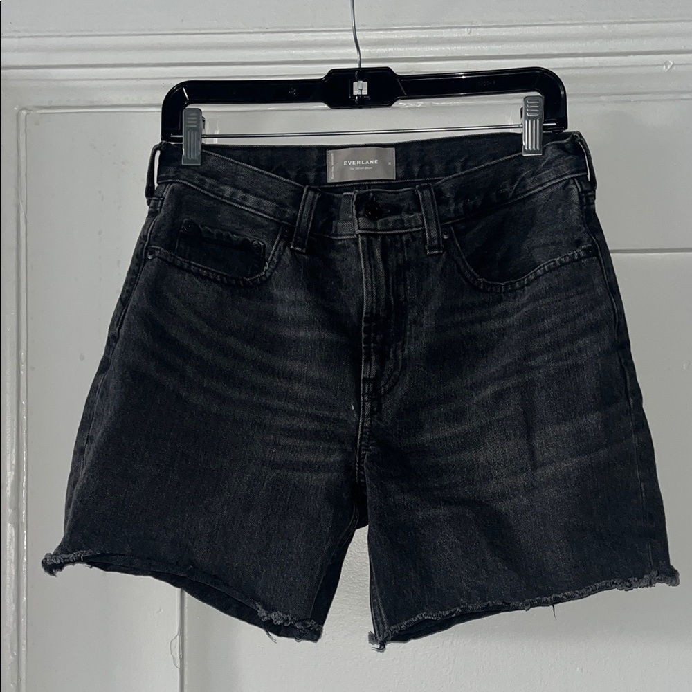 Everlane Black High-Rise Denim Jean Shorts
